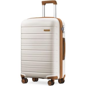 Valise légère à Coque Rigide pour Voyage,Crème,Blanc,20 inch,Valise Cabine Rigide - Neuf