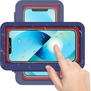 Support de téléphone de douche (pivotant à 360°), support de téléphone étanche pour salle de bain, support de téléphone à écran tactile, support de téléphone pivotant pour douche (blanc) - Neuf