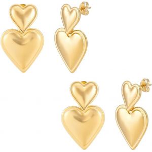 Kal-Paire Boucles D'oreilles C?ur Pour Femme Boucles D'oreilles Pendantes C?ur Boucles D'oreilles À Maillons Épais Boucles D'oreilles Pendantes Pour Femme Cadeau De Saint Valentin - Neuf