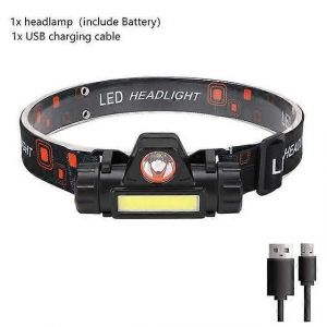 Lampe Frontale À Induction Led 18650, Alimentée Par Batterie Intégrée, Rechargeable Par Usb, Idéale Pour Le Camping Et La Pêche En Plein Air-Type 101 - Neuf