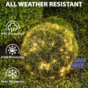 Tianyi-Guirlande Solaire Exterieur, 22m 220led Guirlande Lumineuse, 8 Modes &Eacute;tanche Guirlande Led Pour Jardin Arbre Outdoor Camping Terrasse No&euml;l Mariage F&ecirc;te Cour Maison D&eacute;coration Blanc Chaud - Neuf