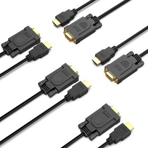 Câble Hdmi Vers Vga 1,8M, Unidirectionnel Hdmi (Source) Vers Vga (Moniteur) Mâle Vers Mâle, Compatible Pour Hdmi Ordinateur, Vga Moniteur, Projecteur, Roku, Xbox Et Plus, Paquet De[BLE7110610] - Neuf