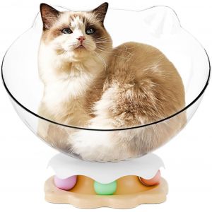 KAL-Lit D'Intérieur Pour Chats | Nid Spatial Pour Chats | Plateau Tournant Antidérapant Nid Surélevé Jouets Interactifs Pour Dormir Et Jouer - Neuf