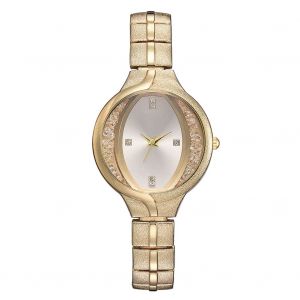Montre-Bracelet Tendance A Cadran Rond Pour Femme, Decontractee, Avec Strass (Cadran Blanc) - Neuf