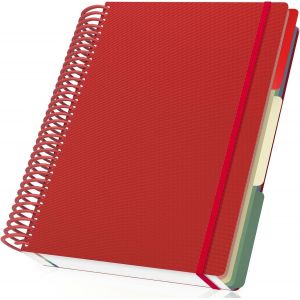 Eryi-Carnet De Notes A4 - Cahier Spirale Petit Carreaux 5mm - 23.5x29.8cm 90gsm Journal Notebook - Carnet A4 Voyage 120 Feuilles/240 Pages - Rouge Bloc Notes Couverture Souple Et Spirale - Neuf
