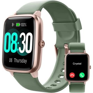 KAL-Montre Connectée Homme Femme Smartwatch Pour Android Ios Smartphone Montre Sport Podometre Etanche Ip68 Tracker Multisport Notification Message Réveil Rappel Sédentaire Chronomètre Vert - Neuf