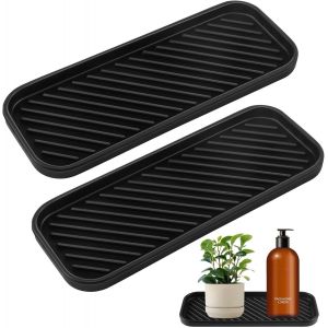 Chaas-Lot De 2 Organiseurs D'évier En Silicone, Porte-Éponge, Organiseur D'évier De Cuisine, Organiseur Étroit, Tapis D'égouttement Éponges Brosses Savon, Accessoire Rangement Cuisine - Neuf