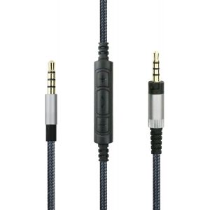 LORANKA-C&acirc;ble audio de rechange avec microphone int&eacute;gr&eacute; et contr&ocirc;le du volume - Compatible avec casque Sennheiser HD4.40, HD 4.40 BT, HD4.50, HD 4.50 BTNC, HD4.30i, HD4.30G et compatible avec Samsung - Neuf