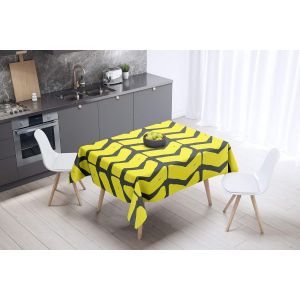 SJZG-, Anti-Moisissure, S&eacute;chage Rapide, R&eacute;sistant Aux Taches, Lavable En Machine, 100% Polyester Nappe De Table, Jaune Fluo, Fum&eacute;e, 140 X 140 Cm - Con&ccedil;u Et Fabriqu&eacute; En Turquie - Neuf