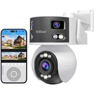 lbgwp60-8Mp Ptz Caméra De Surveillance 2.4/5Ghz Wi-Fi Bi-Bande Avec Multi-Lentilles, 170° Champ De Vision, Caméra Ip Prend En Charge La Détection De Personnes/Véhicules/Pet, Vision Nocturne, Audio Bi - Neuf