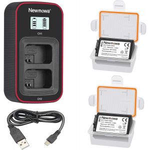 NP-FW50 Batterie de Remplacement (Pack de 2) et écran LCD Intelligent Double Chargeur USB pour Sony FW50 et Sony a6000,a6100,a6300,Alpha a3000,Alpha a5000,ZV-E10 - Neuf