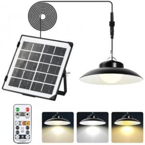 Lampe Solaire Exterieur, Lumiere Exterieure Solaire, Lampe Solaire Jardin, Lustre Solaire D'extérieur Lampe Led, Avec Télécommande&5m Cable, 3 Couleur, Pour Chemin Terrasse Cour Pelouse - Neuf