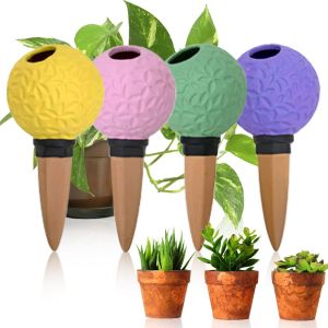 Oyas a Planter Terre Cuite, 4 Pièces Arrosage Goutte à Goutte Ollas Terre Cuite Arrosage Automatique Plantes Irrigation Goutte a Goutte Bouteille pour Jardin Maison Intérieur Extérieur - Neuf