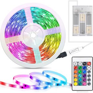 2m Bande De Led Ruban À Led Bande Lumineuse Led À Piles Réglable Lumières À Bande Led Avec 24 Boutons Télécommandés Pour Mariage,Fête,Diy Décoration - Neuf