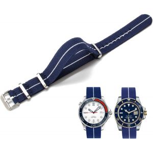 Bracelet De Montre Nylon Élastique 18mm 20mm 22mm Nato Style Militaire Balistiques Marine Parachute Réglable Nylon Tressé Tissu Bracelet Remplacement Band Pour Homme Femme.[U2857] - Neuf