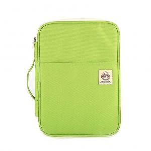 Sacoche A4 en tissu Oxford vert clair, imperm&eacute;able, spacieuse et dot&eacute;e de poches de rangement pour les voyages, l'&eacute;cole et le bureau. - Neuf