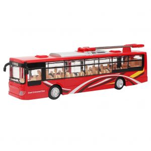Mini-bus electrique a roues en alliage 1:48, modele reduit de voiture, jouet sonore clignotant, vehicule a tirer, cadeau (rouge) - Neuf