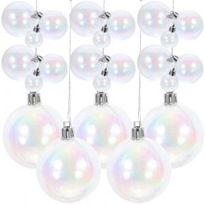 24 Pcs Boule Transparente Boules De Noël Ornement Ornements Irisés Boules 700x600x600cm Les Accessoires Pour Animaux De Compagnie - Neuf