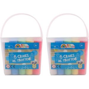 MDY-- 15 Craies XXL - Loisir Créatif - 035601 - Dessin - Multicolore - Jouet Enfant - Créativité - Trottoir - Activités Manuelles - Jeu de Plein Air - Lavable À L'Eau - À Partir de 3 ans - Neuf