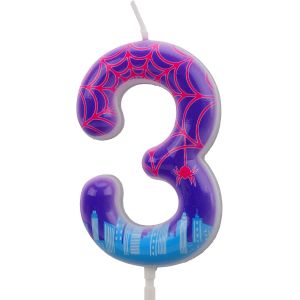 Tianyi-Bougie Gar&ccedil;ons Et Filles D'anniversaire Forme Chiffre, D&eacute;coration De G&acirc;teau En Toile D'araign&eacute;e Violette Bougie En Forme Chiffre Pour F&ecirc;te D&eacute;corations Sur Le Th&egrave;me D'halloween (3) - Neuf
