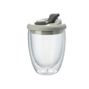 Mug En Verre &Agrave; Double Paroi De 450 Ml Avec Couvercle Pour Boissons Chaudes Et Froides - Neuf