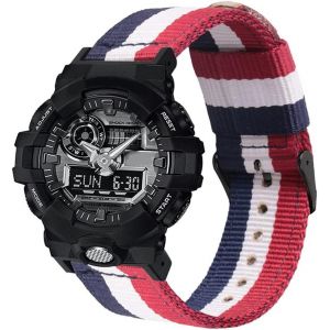 KAL-Nylon Bracelet Compatible Avec Casio G-Shock Ga-150 800 Dw5600 6900 Gd-110 G-8900 Gls8900 Bracelet Sports Bracelets Ceinture - Neuf