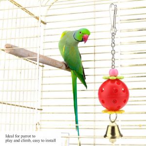 Hjlian Cage A Balancoire Suspendue Avec Clochette Pour Perroquets Calopsittes (Boule Rouge) - Neuf