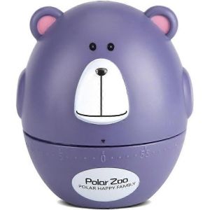 Mécanique Cute Animal Shapes Kitchen Timer Mécanique 55 Minutes Fournitures De Cuisine Cartoon Timer Pour Enfant Aucune Pile Nécessaire (Ours Violet) - Neuf