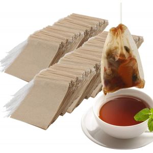 400 sachets de thé jetables avec cordons de serrage,sachets de filtre à thé,sachets de café de couleur primaire,papier filtre B - Neuf