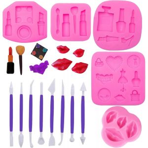 Kalanka-14 Pcs Silicone Fondant Moule, Moules En Silicone 3d Maquillage Fondant Mould Pour Décorer Des Gâteaux Outils De Pâtisserie Diy Bonbons Chocolat Muffin Gelée Moules-Kalanka - Neuf