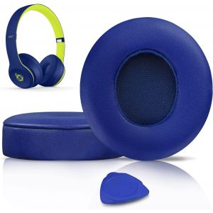 KAL-Coussinets D'Oreille, Oreillettes De Remplacement Pour Beats Solo 2 & Solo 3 Sans Fil Casque Supra-Auriculaire, Cache-Oreilles Couverts En Cuir Prot&eacute;ine, Supression De Bruit Mousse &Agrave; M&eacute;moire - Neuf