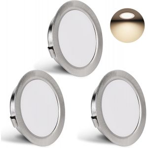 YindaLux Set de 3 Spot LED Encastrable 230V 3W 3000K Blanc Chaud, 15mm Extra Plat Spots de Plafond 300LM Découpe du Plafond 55-58mm, IP44 Spot Salle de Bain, Blanc - Neuf