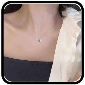 Kales-Collier Papillon En Cristal Boho Collier Pendentif Papillon Creux Collier Collier Papillon Creux Collier Ras Du Cou Papillon Argent Collier Chaine Papillon Cz Bijoux Pour Femmes - Neuf