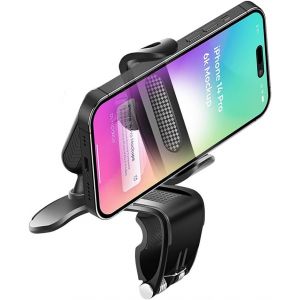 JGD-Support De Téléphone De Voiture à Clipser, Support Robuste pour Téléphone Voiture sur Le Tableau Bord, Support pour Téléphone Voiture avec Clip à Ressort Ajustable Et Pivotant à 360 Degrés - Neuf
