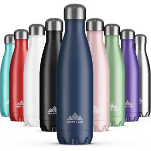 Gourde Isotherme - Bouteille Isotherme Sans Bpa - Gourde Inox 500ml, 24h Froid & 12h Chaud - Thermos Isotherme En M&eacute;tal - Bouteille D'eau En Acier - Gourde 500ml, Bleu Marine - Neuf