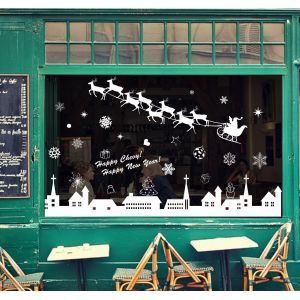 No&euml;l autocollant de vitre moose flocon de neige d&eacute;calque arri&egrave;re-plan de - Neuf