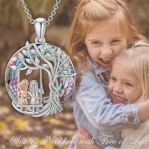 Collier Arbre De Vie Lune Alliage Cristal Pendentif Arbre De Vie Collier Pleine Lune Arbre De Vie Bijoux Femme Cadeau - Neuf