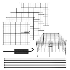 5X Cl&ocirc;ture pour &eacute;tang Cl&ocirc;ture m&eacute;tallique &Eacute;l&eacute;ments de cl&ocirc;ture Arc inf&eacute;rieur Cl&ocirc;ture de jardin Portail de jardin Cl&ocirc;ture Droite Noir - Neuf