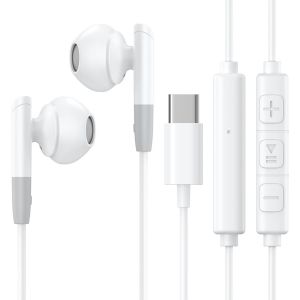 UUR-Écouteurs avec câble USB C, pour iPhone 16, écouteurs intra-auriculaires, HiFi, stéréo, avec microphone et contrôle du volume, écouteurs USB C, pour iPhone 16/16Pro/15/Galaxy S24/S23/15 - Neuf