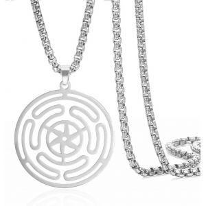 Kal-Collier De La Roue De La Déesse Hécate Collier Pendentif Strophalos Collier Symbole Hécate Collier En Acier Inoxydable Amulette Païenne Wicca Bijoux - Neuf