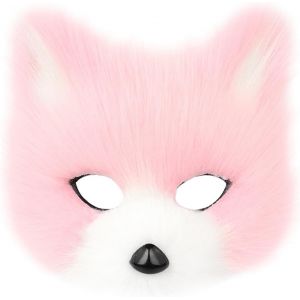 Masque Animal Renard Loup Halloween F&ecirc;te Cosplay Costumes Accessoires Peluche Chat Demi-Visage Masque Carnaval No&euml;l Mascarade.[J268] - Neuf