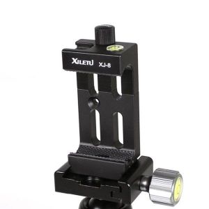 Support de t&eacute;l&eacute;phone portable avec clip pour microphone et lampe de poche - Noir - Neuf