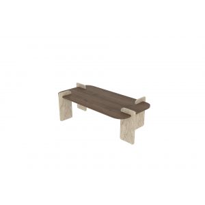 Table basse en bois "Leapiri" - 120 x 60 x 35 cm - Marron - Neuf