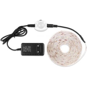 Subzonal-4m Blanc Chaud Veilleuse Led, Ruban De Led Flexible Avec D&eacute;tecteur De Mouvement Pir - Kit Complet Avec Transformateur Dc 12v, Ip65 &Eacute;tanche Pour Lit D'enfant, Couloir, Cuisine - Neuf