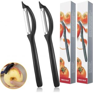 Kalanka-2 Pcs Eplucheur L&eacute;gumes, Universel Econome Legumes Tranchant Dent&eacute; Eplucheur Pomme De Terre With Box &Eacute;plucheur Pour Fruits Tomate Pomme - Neuf