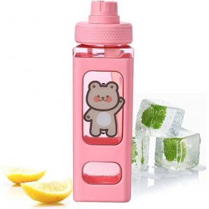 Bouteille D'eau 700ml Avec Paille - Rose, Bouteille D'eau De Sport Mignonne, Bouteille De Grande Capacité Réutilisable Pour Les Sports De Plein Air, Les Enfants, Les Filles Et Les Garçons - Neuf