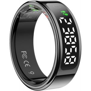 Chenquansarl-R15 Smart Ring Smart Ring Ring Smart Ring Avec Affichage, Smart Fitness Tracker,Étanche 5 Atm Charge Sans Fil Ios Et Android Activity Tracker,Fréquence Cardiaque,Spo2,Sommeil (M 18,3 Mm) - Neuf