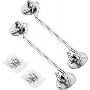 (6 Pouces)Pack de 2, y Compris les vis de Crochet et d'Oeil Loquet en Acier Inoxydable Lourd Devoir de Confidentialité Serrure Coulissant Porte de Grange - Neuf