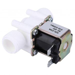 &Eacute;lectrovanne &eacute;lectrique en plastique G1/2 NC Vanne d'entr&eacute;e d'eau normalement ferm&eacute;eDC24V - Neuf