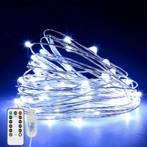 Kalanka-Guirlande Lumineuse Led Avec Usb, 2 M, 20 Led, Fil De Cuivre, Avec 8 Modes, Guirlande Lumineuse Blanche Pour Int&eacute;rieur Et Ext&eacute;rieur, Lumi&egrave;res D&eacute;coratives Pour Chambre &Agrave; Coucher, Jardin, No&euml;l - Neuf